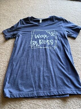 Boss Navy Blue Short Sleeve Tee with White Graphic